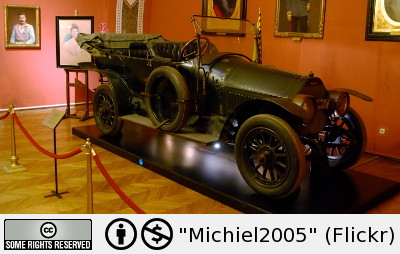 Das berühmte Auto, in welchem Franz Ferdinand und Gattin erschossen wurde.