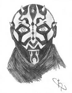 ein von Darth Ci schön angefertigtes Bleistift-Portrait Darth Maul.